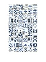 Huella deco Alfombra de Vinilo (Azul)