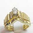 14K Yellow Gold Diamond Wedding Set