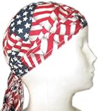 Tossed American Flag Bandana Skull Caps