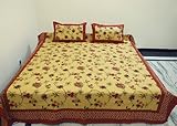 Indian Handcrafted Hand Block Printed Cotton Double Bed Bedspread with Pill ....