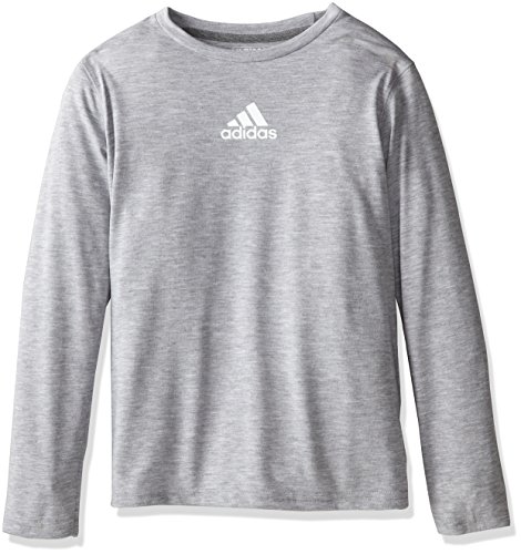 adidas Big Boys' Ultimate Ls Tee, Medium Grey Heather, Small/8