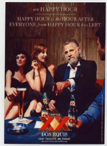 Dos Equis metal counter display sign - Dos XX Happy Hour