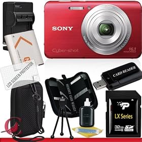 Sony Cyber-Shot DSC-W650 Digital Camera (Red) 32GB Package 6