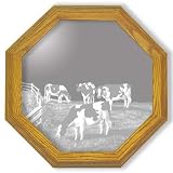 Decorative Framed Mirror Wall Decor With Cow Etched Mirror - Cow Decor - Unique Cow Gift Ideas - Ready To Hang - 13