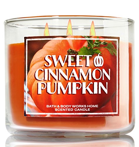 1 X Bath & Body Works 2014 SWEET CINNAMON PUMPKIN (Orange) 3 Wick Scented Candle 14.5 oz./411 g