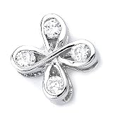 Sterling Silver Cubic Zirconia Rhodium Plated Pendant.