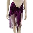 Crushed Velvet Bellydance Hip Scarf with 12" Fringe for Belly Dancing or just for fun! Available in 3 colors