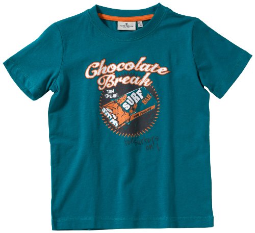 TOM TAILOR Jungen T-Shirt 10227510082/tee chocolate break, Gr. 104/110, Gr&uuml;n (7291) Preisvergleich