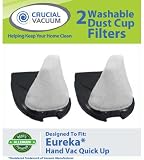 2 Eureka Quick Up Washable & Reusable Dust Cup Filters Fits Eureka Quick Up Vacuum Cleaner Models: 61, 70, 71, 61A, 70A, 70AX, 71A, 71AV, 71B, AG61A, UK61A, Z61A; Compare to Eureka Part # 39657; Designed & Engineered By Crucial Vacuum