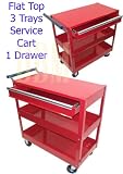3 Trays Flat Top Utility Service Cart Mig Tig Weld