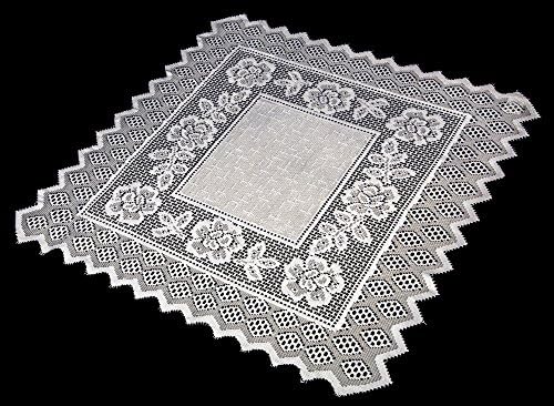 Table Topper Grega Design Brazilian Lace 29x29 Inches White Color 100 Percent Polyester
