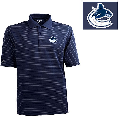 Antigua Vancouver Canucks Elevate Striped Polo Shirt Medium