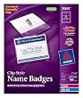 Avery Top Loading Clip Style Name Badges, Soft Plastic, 3 x 4 Inches, White, 100 Holders and 100 Ink Jet/Laser Inserts (74541)