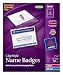 Avery Top Loading Clip Style Name Badges, Soft Plastic, 3 x 4 Inches, White, 100 Holders and 100 Ink Jet/Laser Inserts (74541)