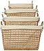 Willow Rectangle Laundry Baskets With Cotton Liners Set / 4, Large= 22"L x 12.5"H x 15"W
