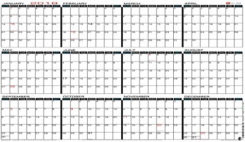 24" x 42" Extra Large Wet Erase - Yearly 2018 Wall Calendar - Laminated Horizontal Planner (2442-18h)
