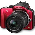 Panasonic Lumix DMC-G3KEG-R Systemkamera (16 Megapixel, 7,5 cm (3 Zoll) Touchscreen, elek. Sucher) Geh�use rot inkl. Lumix G Vario 14-42mm Objektiv