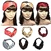 YSJOY 6 Pack Women Girls Silk Satin Headbands Solid Color Elastic Hairband Twisted Turban Headwrap For Sports or Fashion
