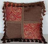 Throw Pillow 18 Inch Square Tuscany W/tassel Fringe