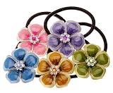 L. Erickson Orchid Ponytail Holder with Swarovski Crystals