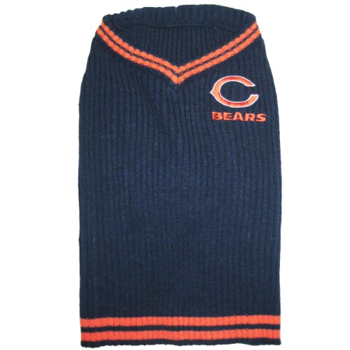 Pets First NFL Chicago Bears V-Neck Dog Sweater, Medium