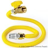 Copperfield 47224 Gas Appliance Connector, 1/2 x 24 Inch, with shut Off Valve