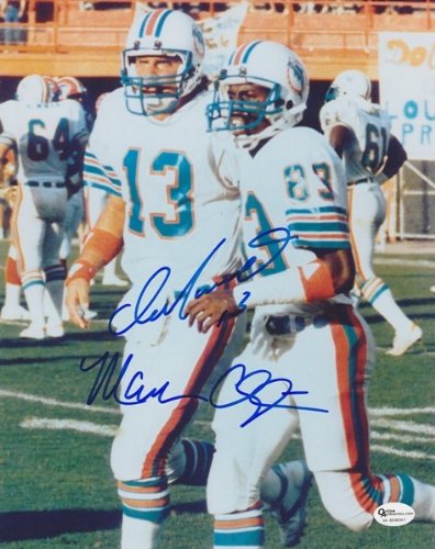 Dan Marino and Mark Clayton DUAL Autographed/Hand Signed Miami Dolphins 8x10 Photo - Online Authenti