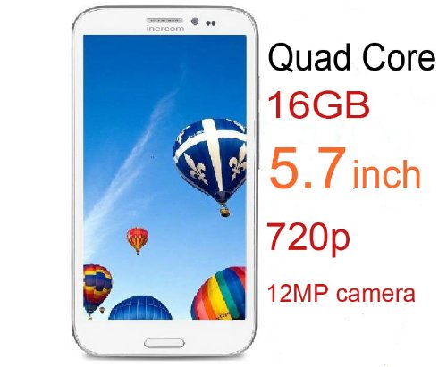 Super Deal!inercom(TM) Unlocked 16GB,1.2GHz Quad core Android 4.2 OS 3G cell phone NOTE 3,5.7 Inch huge IPS HD Screen (1280*720 pixels) ,1G RAM,12.6MP back camera,5MP front camera, GPS (Grey,white), with FREE case! On Sale