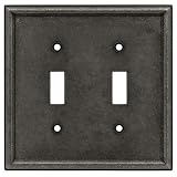 Liberty Hardware Pewter Double-Switch Wall Plates 2 pk.