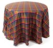 Pack of 2 Chic Botanical Plaid Taffeta Round Table Cloths 96"