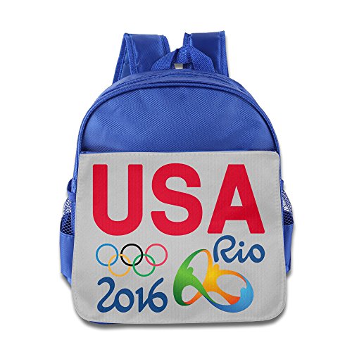 ANULRICA Boys Girls Toddler USA Logo 2016 Rio Summer Olympics Brazi Logo School Bag RoyalBlue