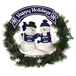 Vancouver Canucks 22" Snowman Christmas Wreath - NHL Hockey