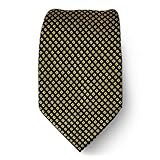IMAGE OF W-2003-B - Black - Gold - Silk Necktie