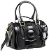 Balenciaga Women's Suede and Patent Leather Satchel, Black