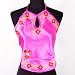 Floral Satin Halter Neck Top Strap Rose One Size