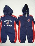Cleveland Indians Infants / Babys / Kids blue and red hooded Wind Suit coverall