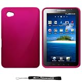 Magenta - Metallic Armor Cover Case / Hard 2 Piece Snap On Feature for New Samsung Galaxy Tab Tablet Device