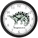 Stegosaurus Dinosaur Animal Wall Clock by WatchBuddy Timepieces (White Frame)