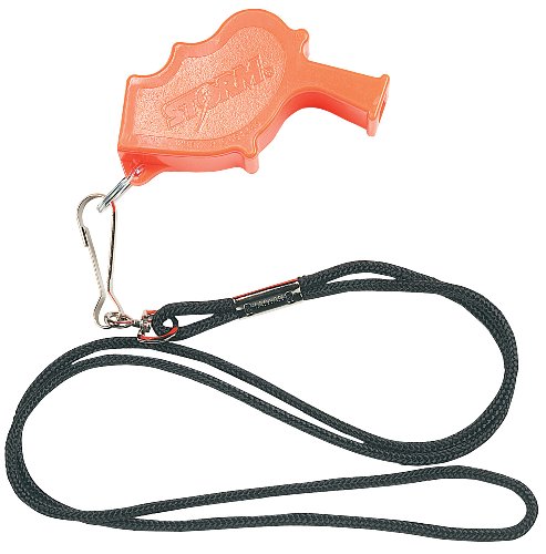 Markwort Storm Safety Whistle (Orange) with 19-Inch Black Lanyard