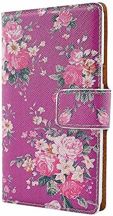 Galaxy A5 Case, Aprotify(TM) Wallet Case for Samsung Galaxy A5 - Floral Style Purple Painting Leather Flip Case Stand Cover with Magnetic Clasp Folio Protector