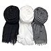 MANSHU 3PCS Women Soft Cotton Hemp Scarf Shawl Long Scarves, Scarf and Wrap, Big Head Scarves.