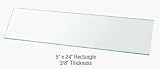 CRL 5 x 24 Rectangle 3/8 Clear Tempered Glass Shelf - Pack of 5