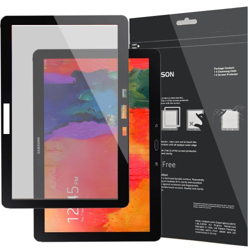 i-Blason Samsung Galaxy Note Pro 12.2 / Galaxy Tab Pro 12.2 Screen Protector - Bubble Free HD Clear for SM-P900 Reusable (Black)