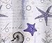 Eforcurtain Fish Pattern Shower Curtain,Waterproof and Mildew Resistant Bathroom Curtain,72-Inch by 72-Inch, Purple/Blue/White