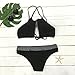Cupshe Fashion Women's Stripe Splicing Front Cutout Padding Bikini Bathing Suit