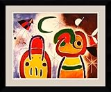IMAGE OF L''Oiseau au Plummage Deploye Framed Art Print by Joan Miro, 31.37 in. x 26.24 in. Framed