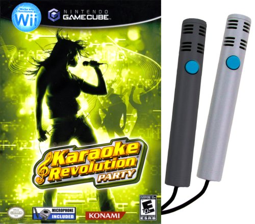 Karaoke Revolution Party Bundle with 2 Microphones for Wii and Gamecube - 2 Player Simultaneous Duets