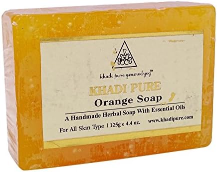 Khadi India Pure Orange Soap Handmade Herbal Soap - 125 g