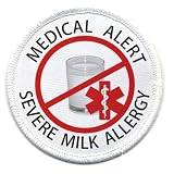 SEVERE MILK ALLERGY Red Medical Alert 3 inch Sew on Patch 51MjLoxu7QL. SL160 SEVERE MILK ALLERGY Red Medical Alert 3 inch Sew on Patch
