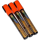 NeoChalk Liquid Chalk Marker Chisel Tip - Neon Orange - Set of 3 Markers